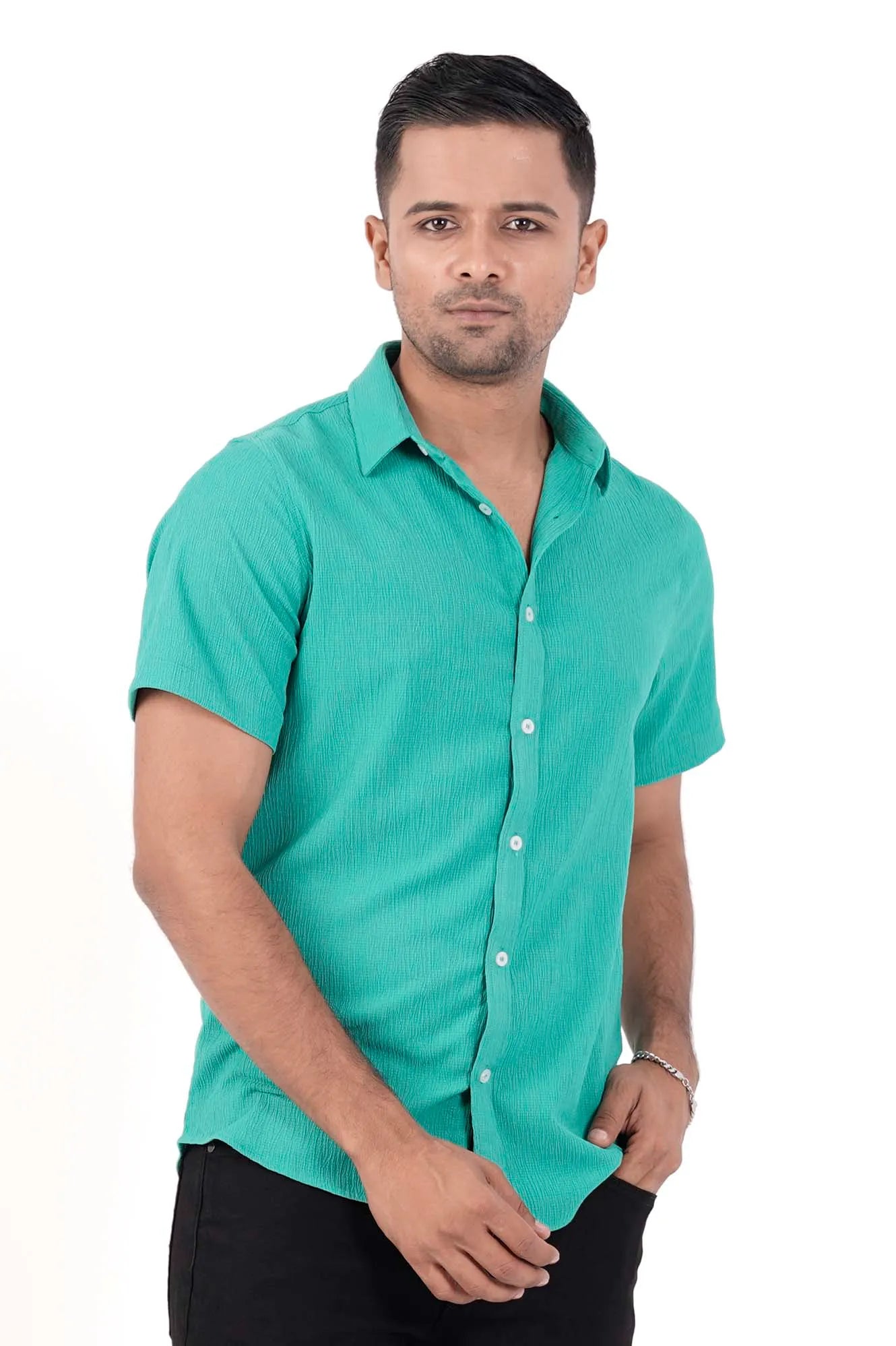 Men's Short Sleeve Shirt (Green)