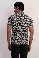 Men Short Sleeve Shirt (Black Printed)