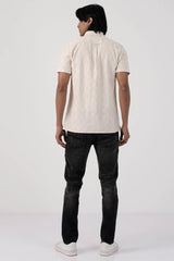 Men Short Sleeve Shirt (Light Beige)
