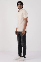 Men Short Sleeve Shirt (Light Beige)