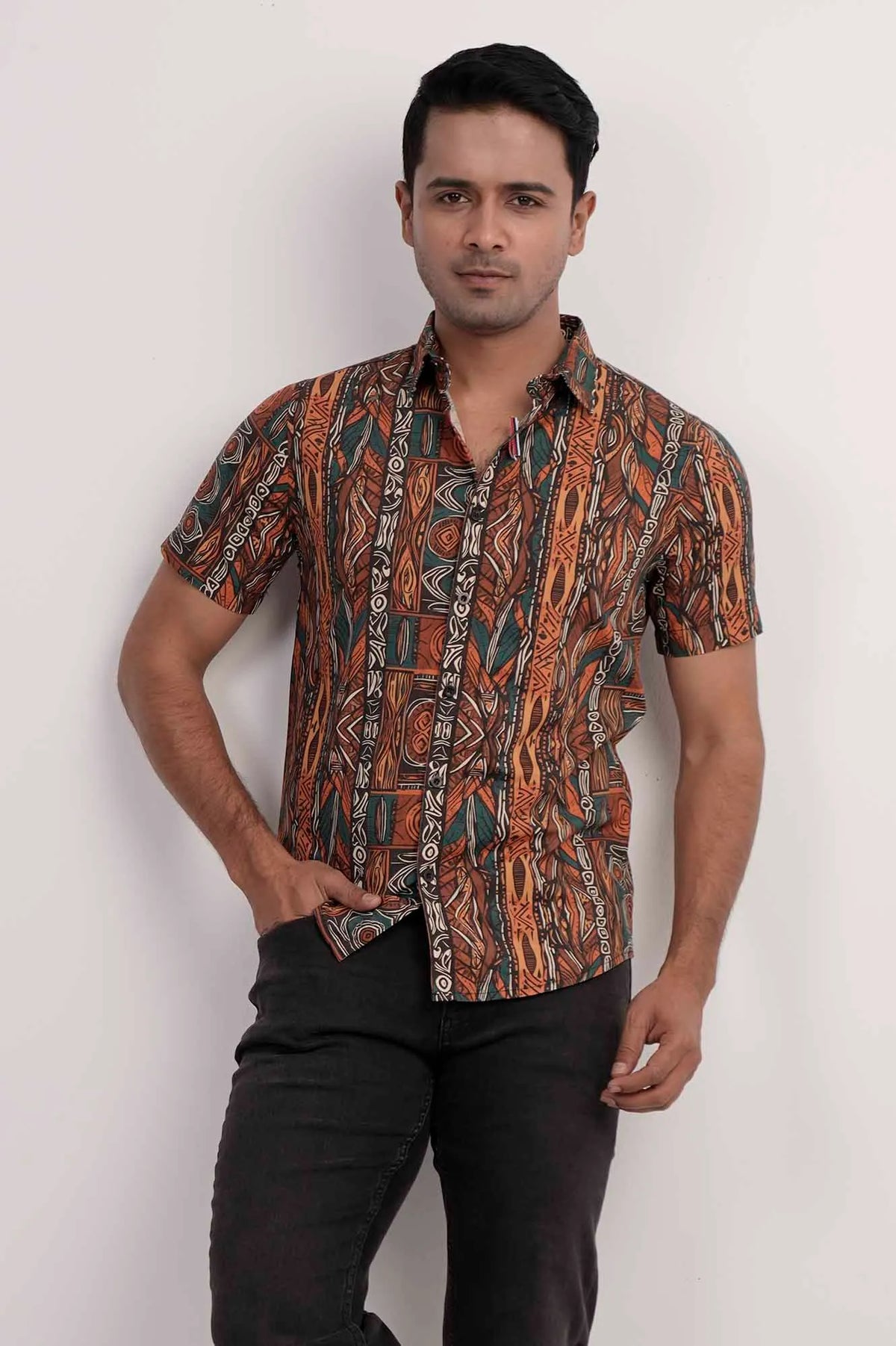 Men Short Sleeve Shirt (Multi Printed)