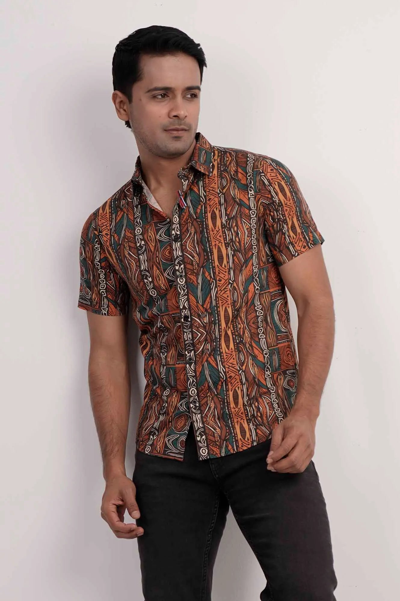 Men Short Sleeve Shirt (Multi Printed)