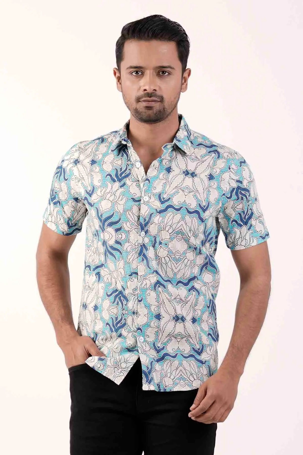 Men Short Sleeve Shirt (Pastel Printed)