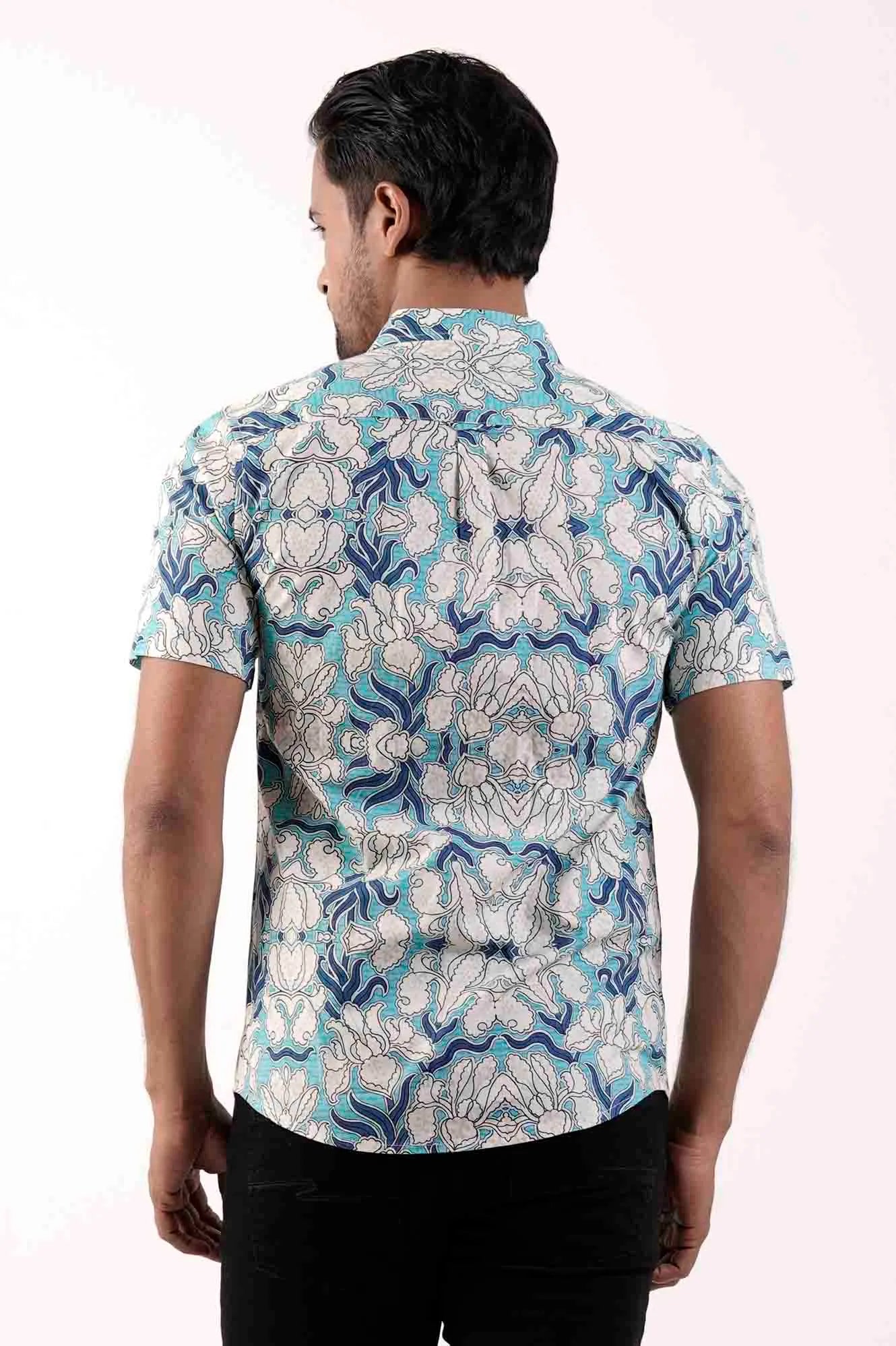 Men Short Sleeve Shirt (Pastel Printed)