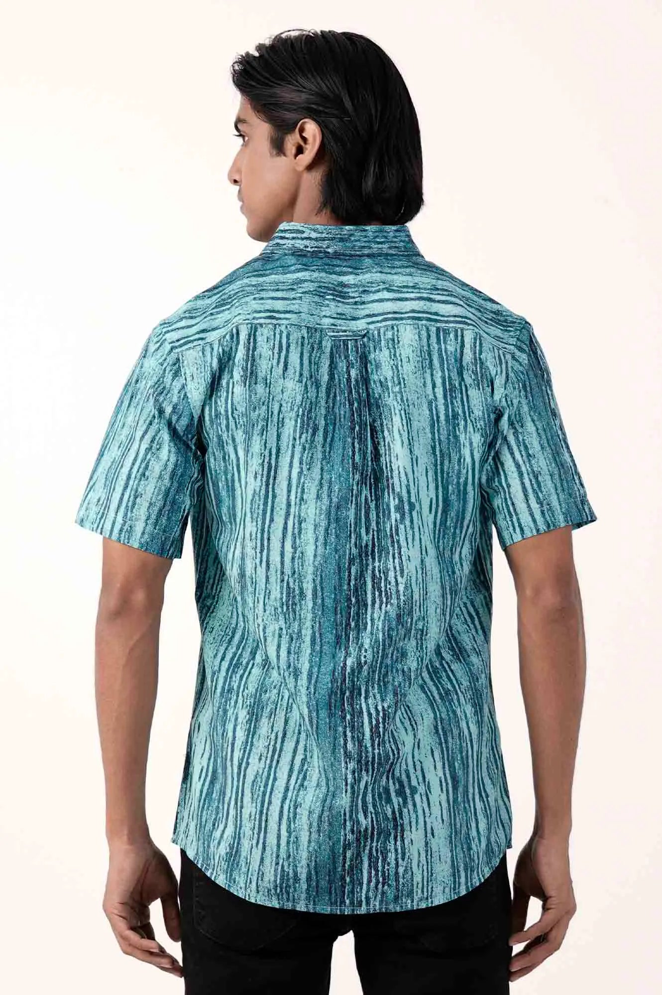 Men Short Sleeve Shirt (Teal)