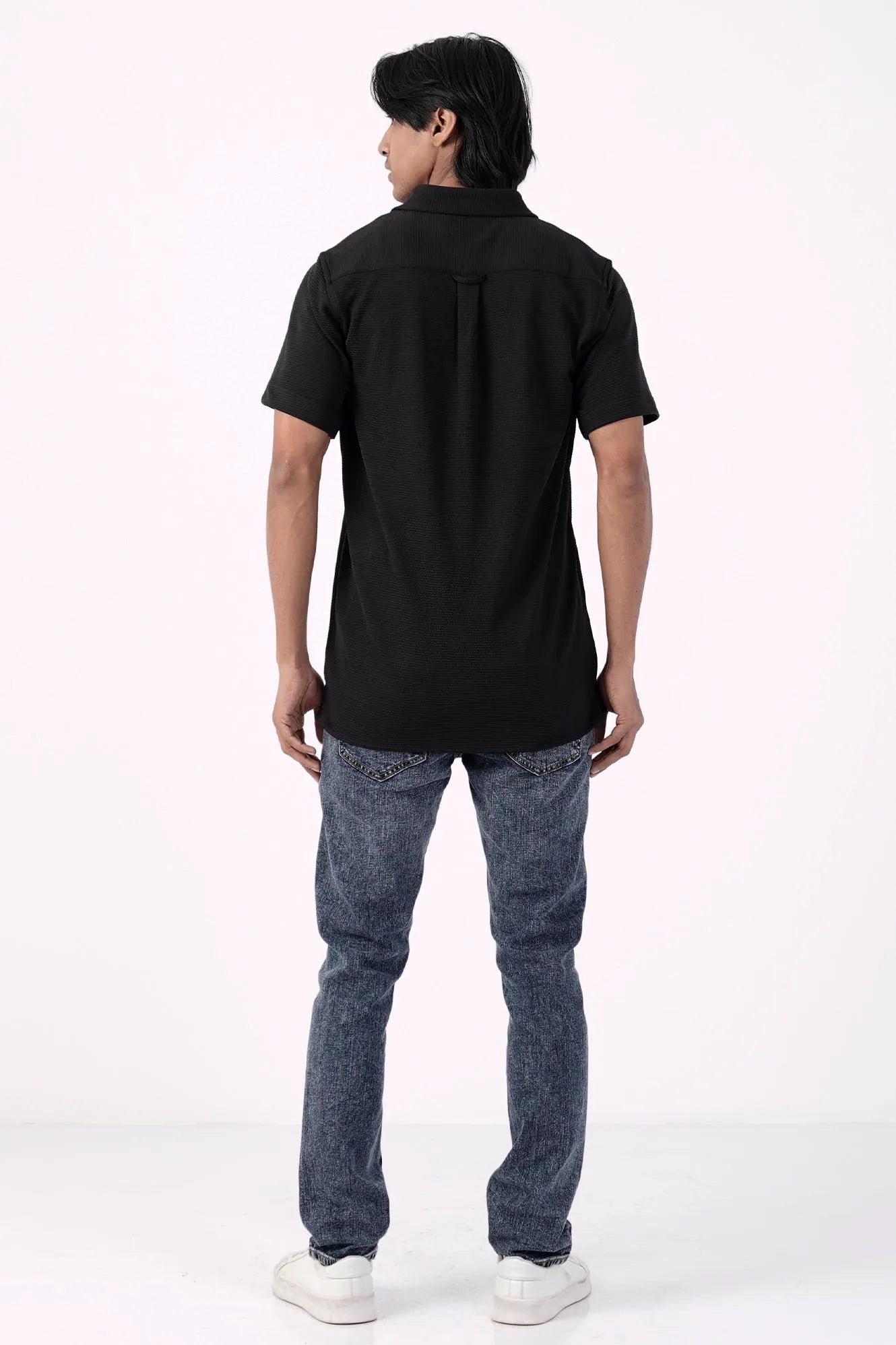 Men Short Sleeve Shirt (Black)