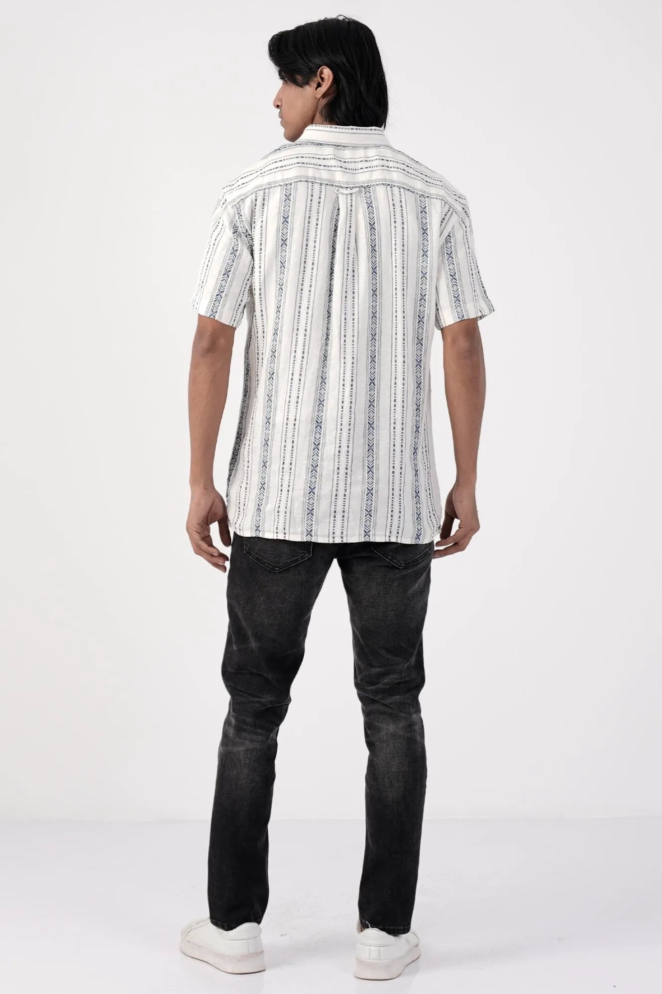 Men Short Sleeve Shirt (White)