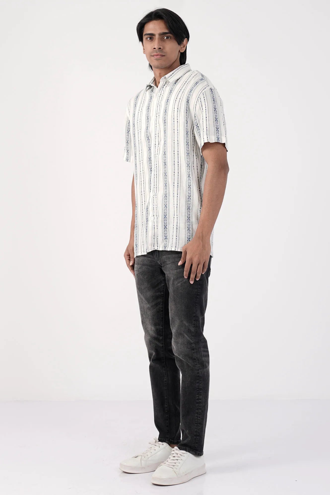 Men Short Sleeve Shirt (White)