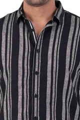 Men's Short Sleeve Shirt (Black Stripe)