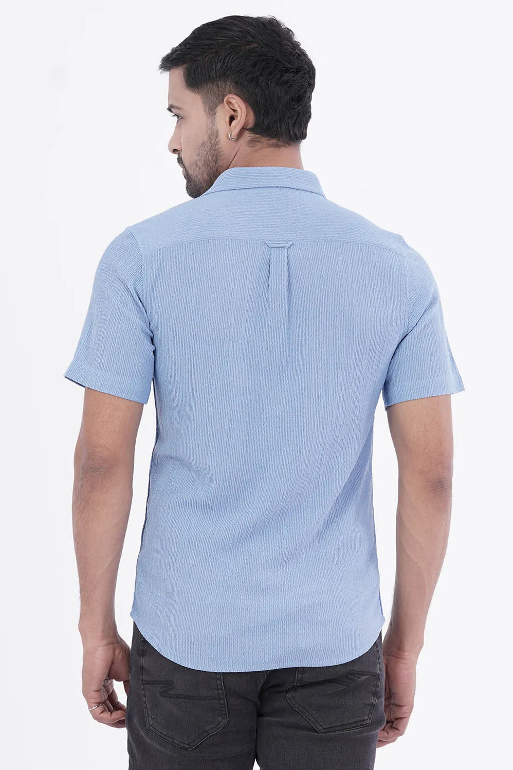 Men Short Sleeve Shirt (Blue)