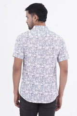 Men Short Sleeve Shirt (Blue Printed)