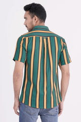 Men Short Sleeve Shirt (Amber Stripe)