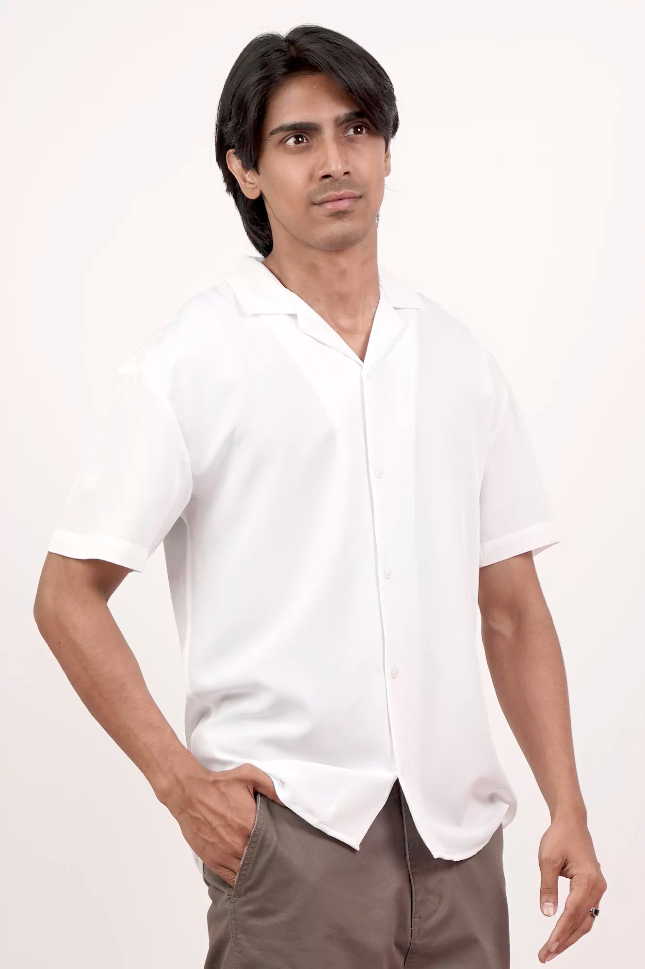 Men's Short Sleeve Shirt (White)