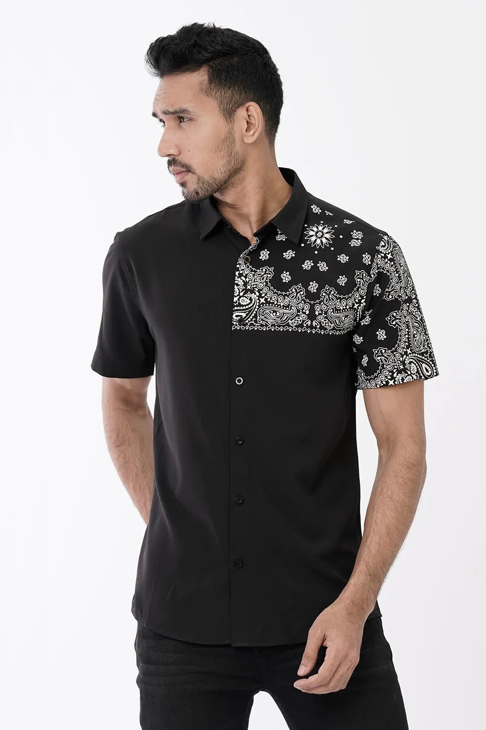 Men's Short Sleeve Shirt (Black)