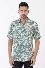 Men Short Sleeve Shirt (Mint Printed)