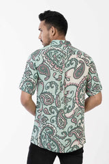 Men Short Sleeve Shirt (Mint Printed)