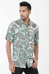 Men Short Sleeve Shirt (Mint Printed)