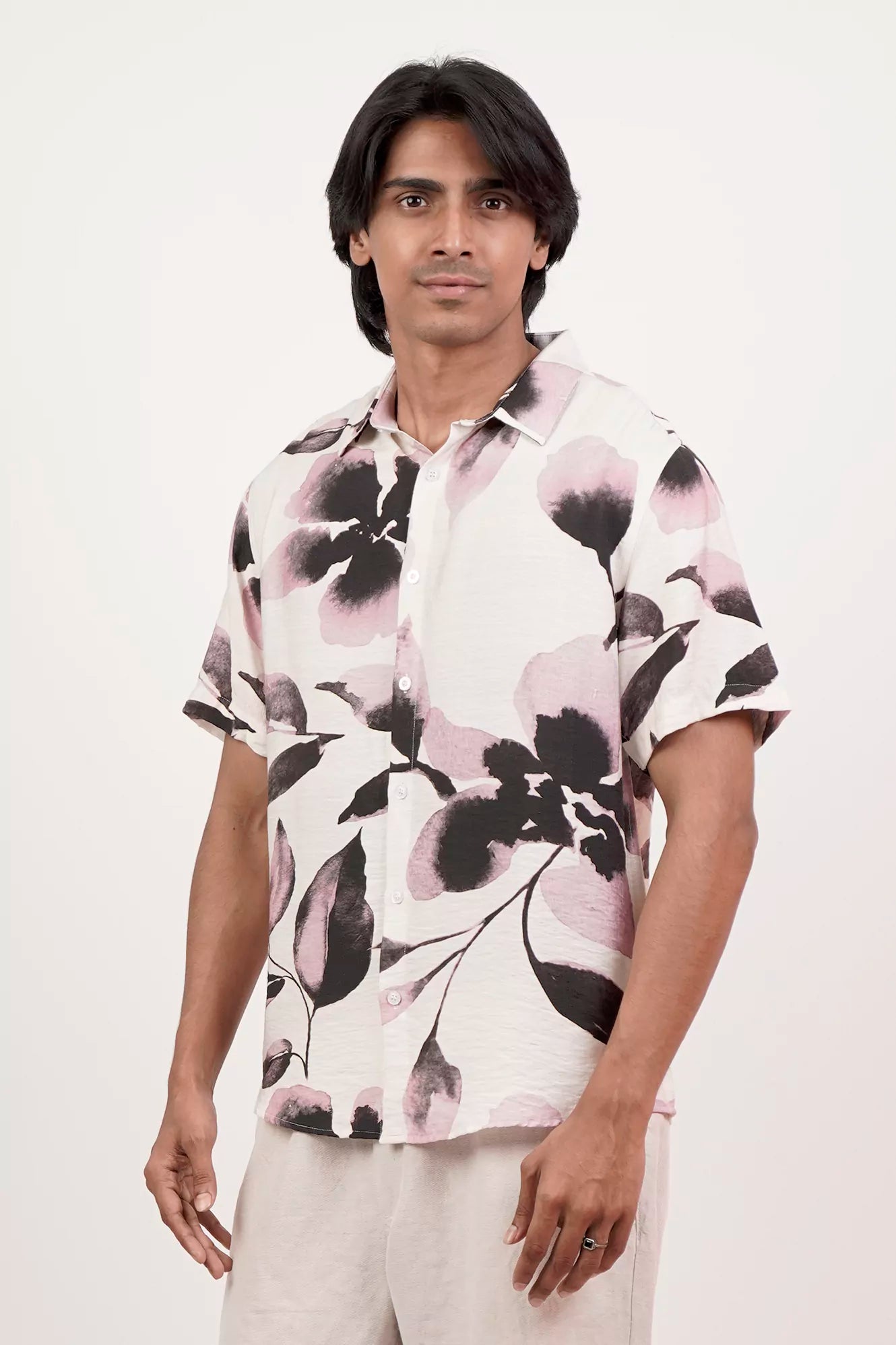Men's Short Sleeve Shirt (White)