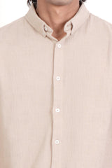 Men's Short Sleeve Shirt (Beige)