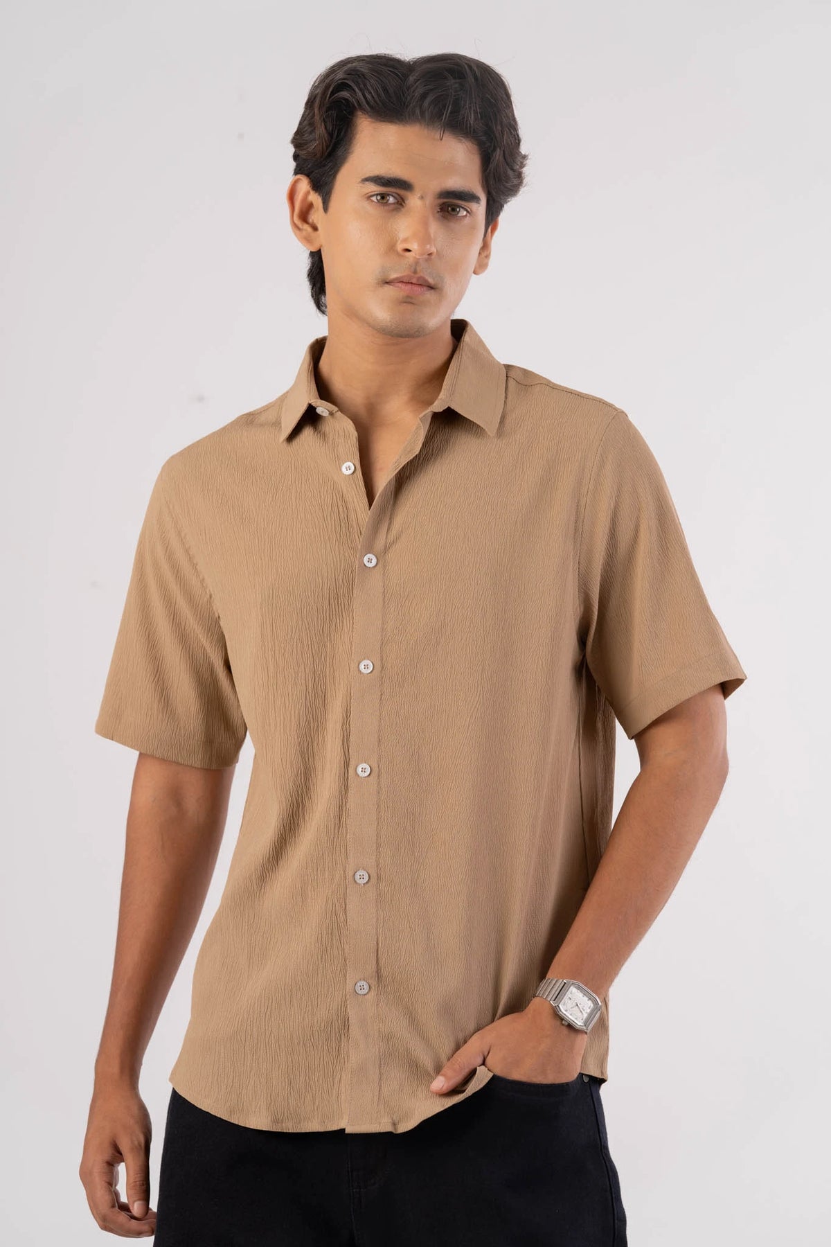 Men's Short Sleeve Shirt (Taupe)