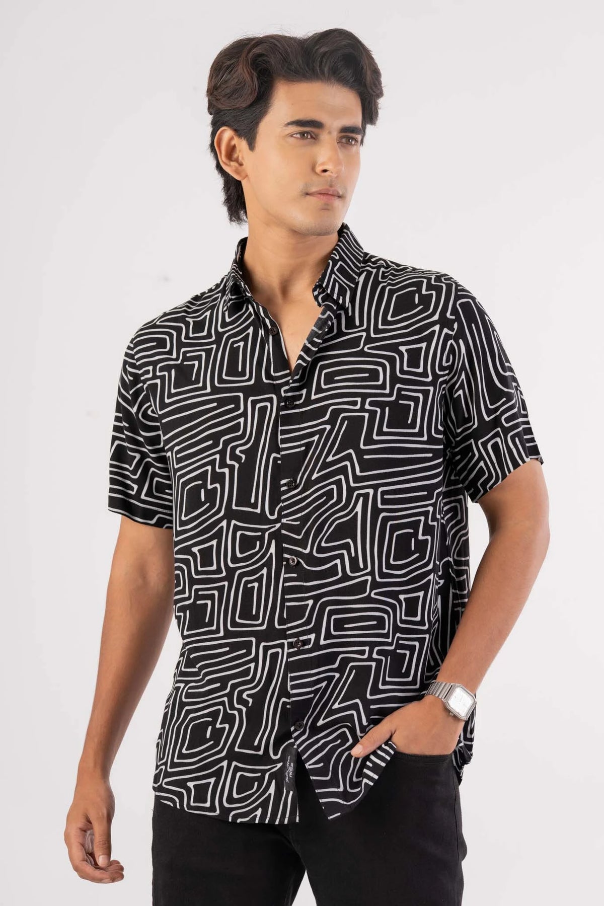 Men's Short Sleeve Shirt (Black)