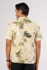 Men's Short Sleeve Shirt (Green Printed)
