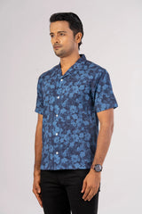 Men's Short Sleeve Shirt (Navy Printed)