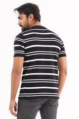 Men Sweater T-shirt (Black Stripe)