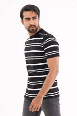 Men Sweater T-shirt (Black Stripe)