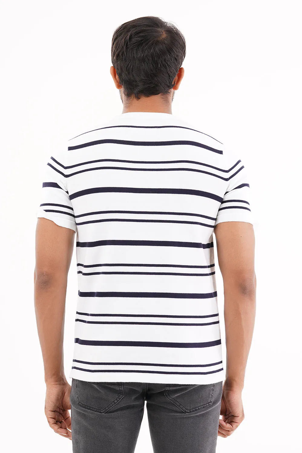 Men Sweater T-shirt (White Stripe)