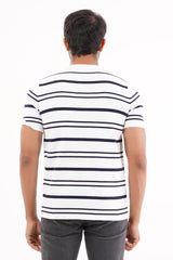 Men Sweater T-shirt (White Stripe)