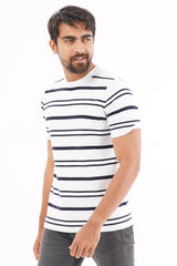 Men Sweater T-shirt (White Stripe)