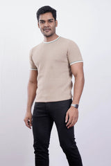 Men Sweater T-Shirt (Beige)