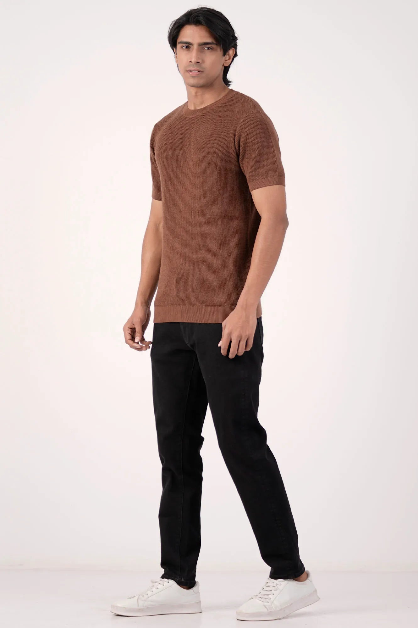Men Sweater T-Shirt (Brown)