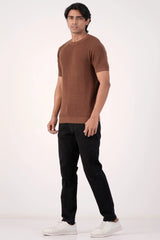 Men Sweater T-Shirt (Brown)