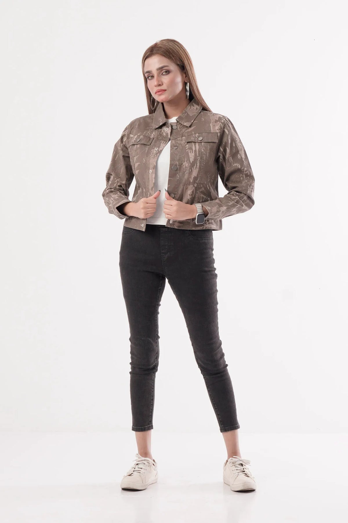 Women's Jacket (Grey Printed)