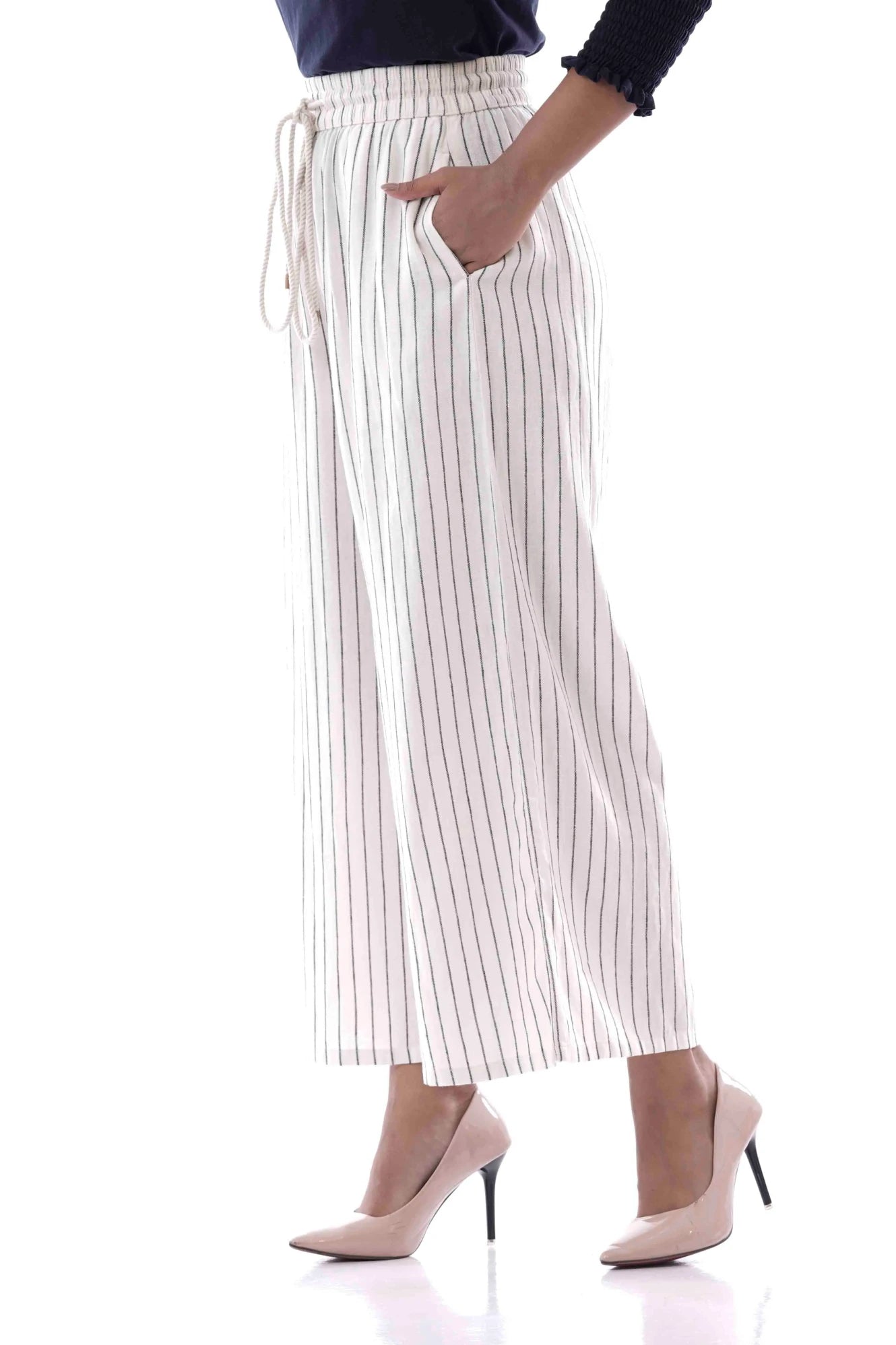 Women's Palazzo (White Stripe)