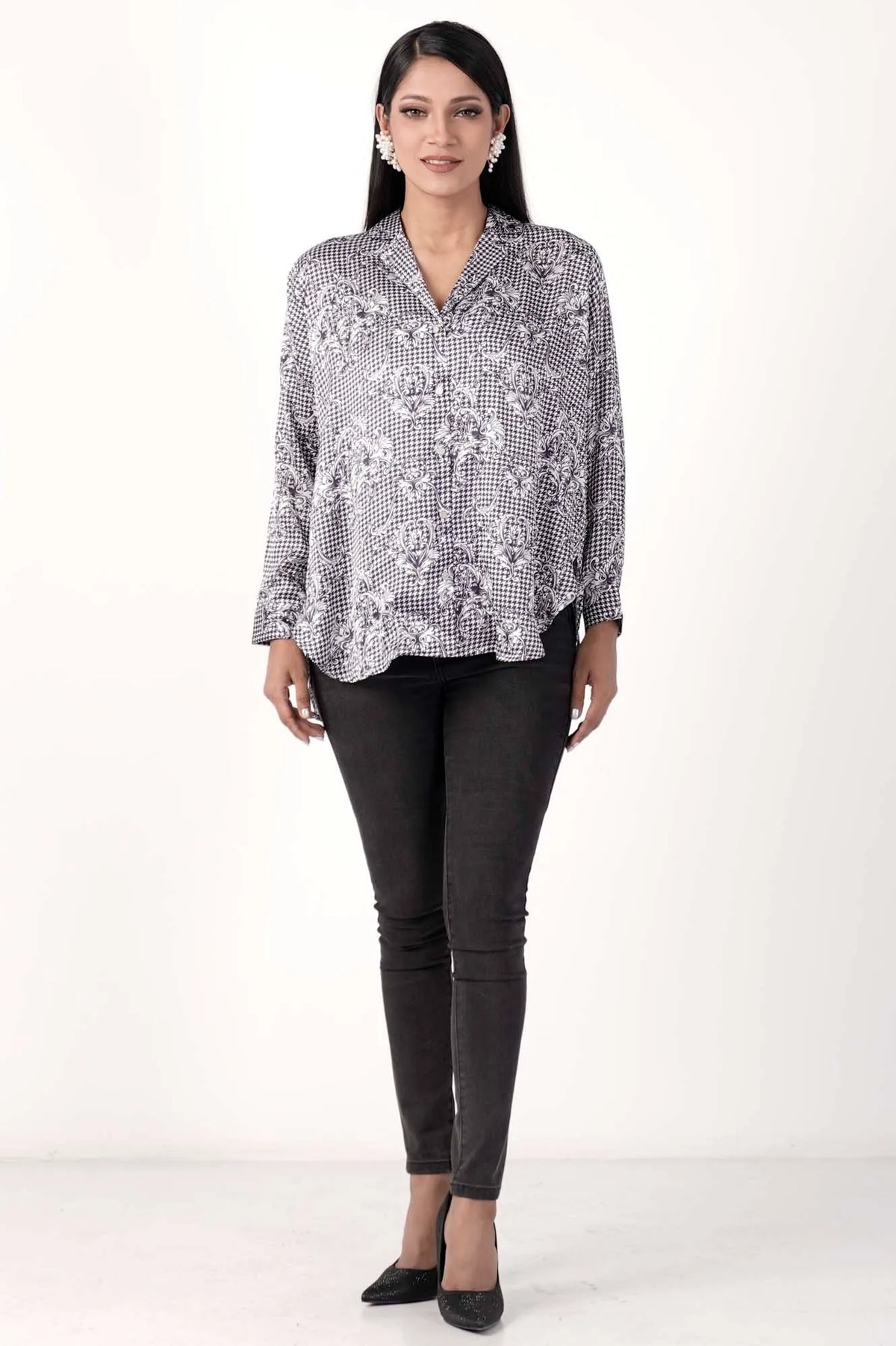 Women's Shirt (Black Printed)