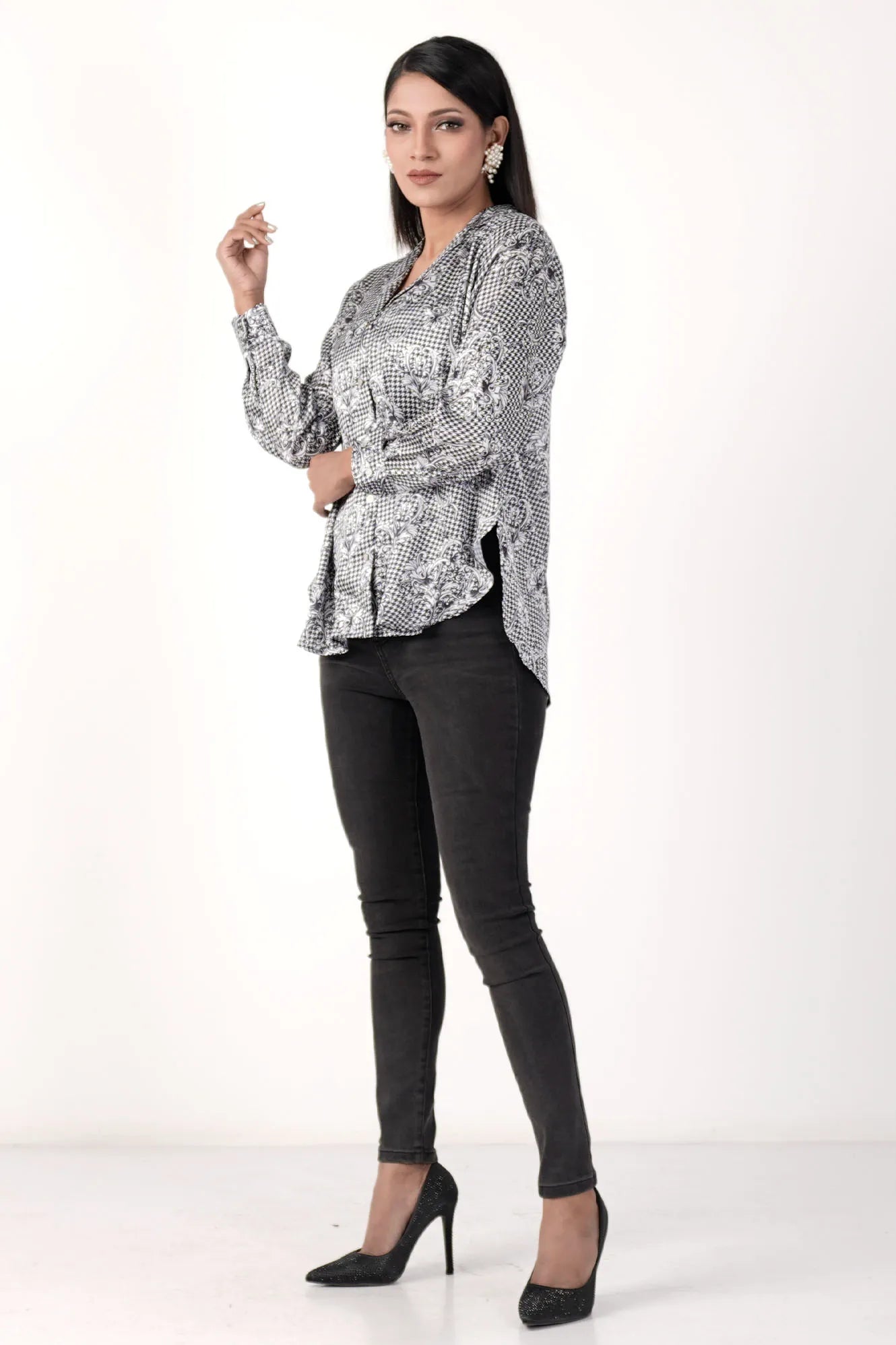 Women's Shirt (Black Printed)