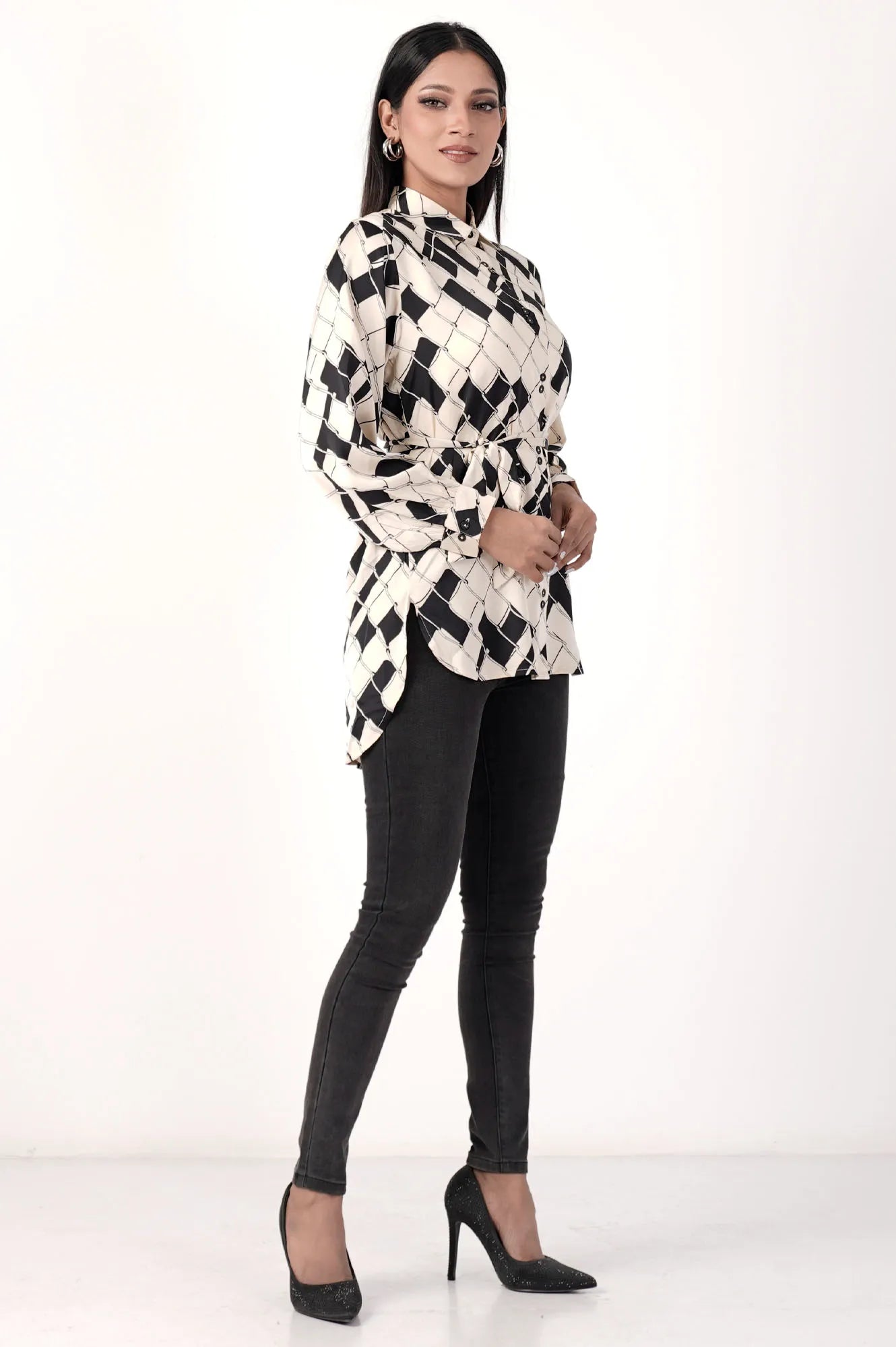 Women's Shirt (Black Printed)