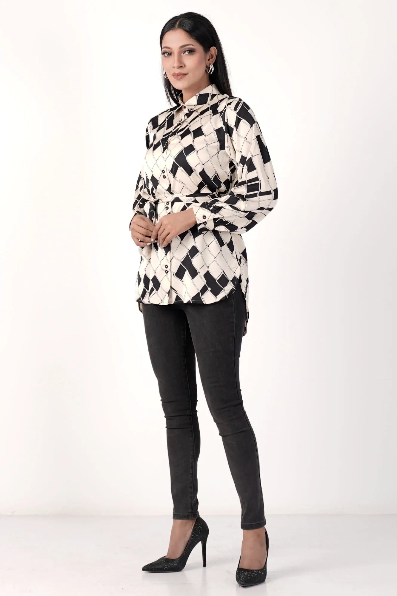 Women's Shirt (Black Printed)