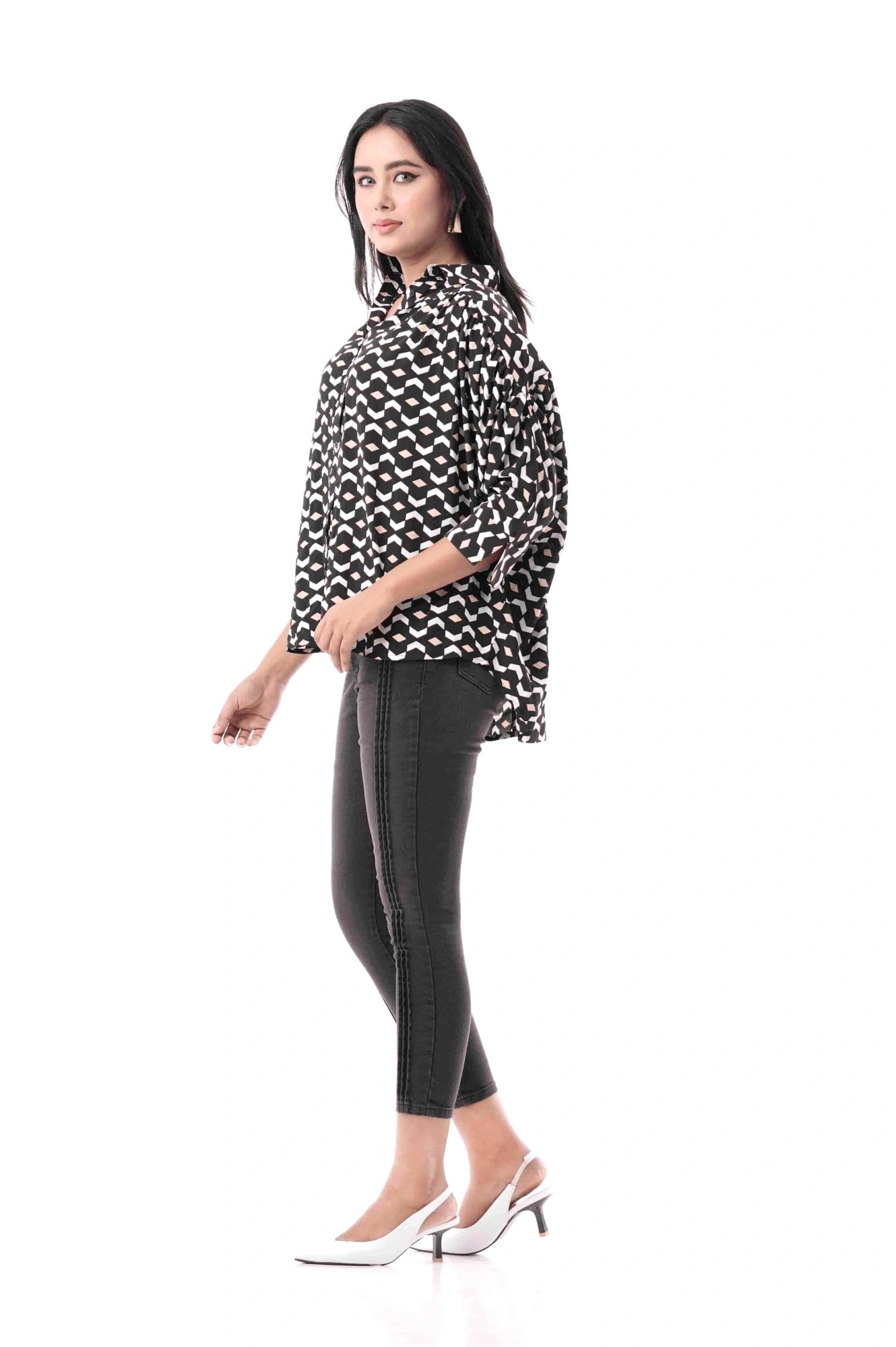 Women's Shirt (Black Printed)