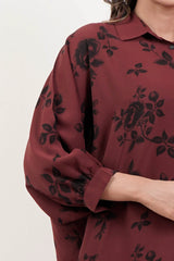Women's Shirt (Maroon Printed)