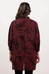 Women's Shirt (Maroon Printed)