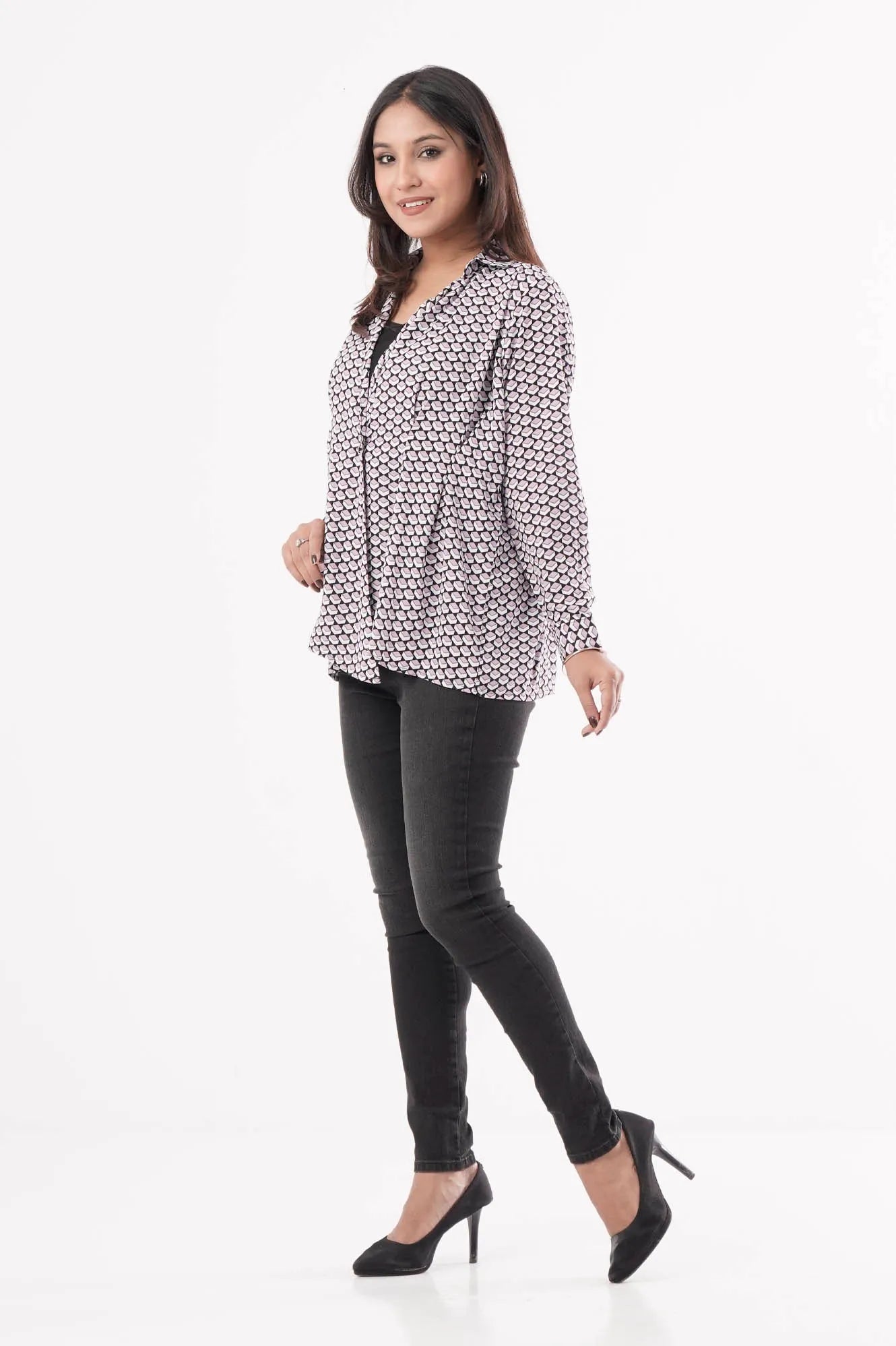 Women's Shirt (Black Printed)