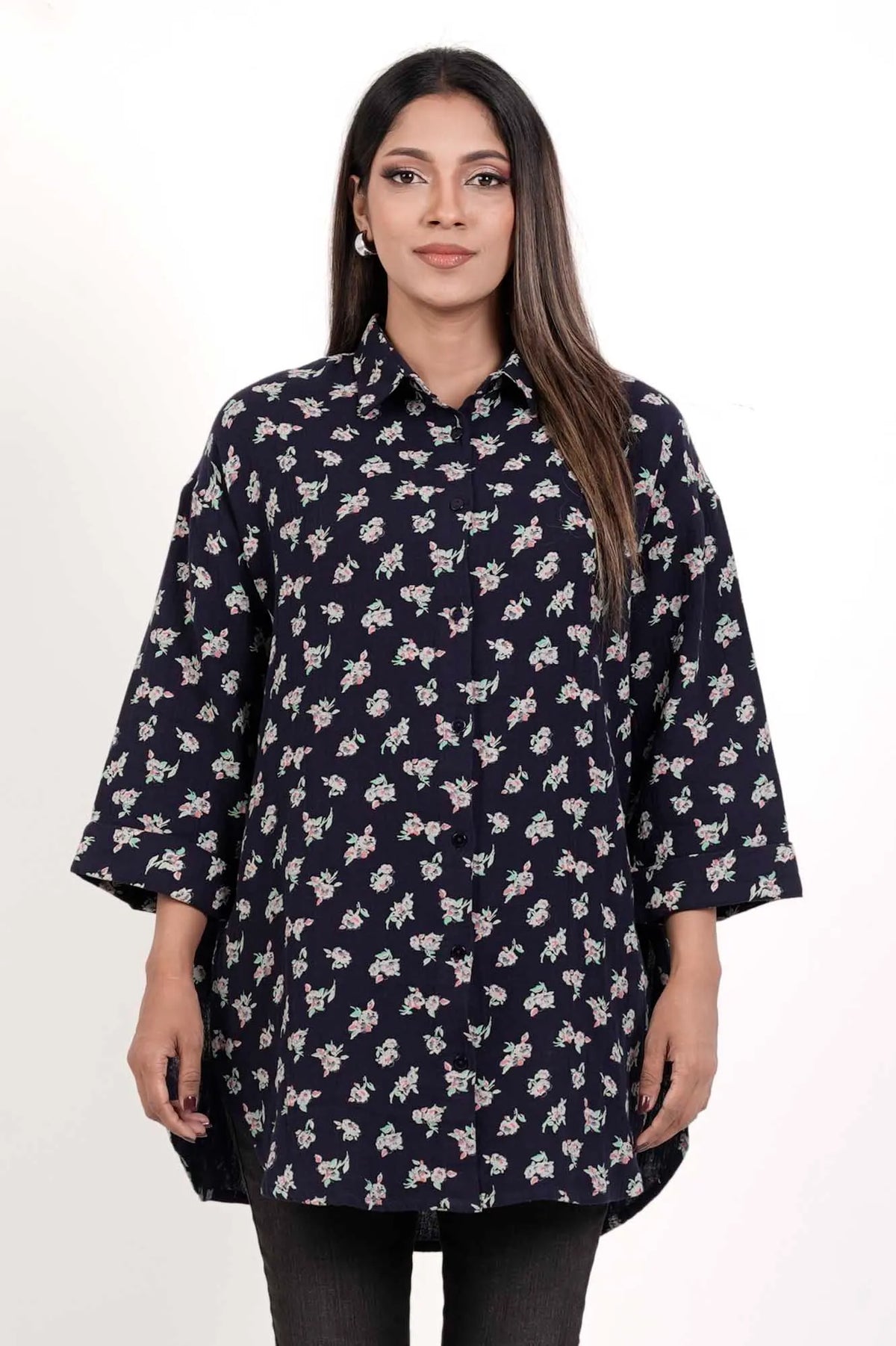 Women's Shirt (Navy Printed)