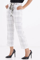 Women's Trouser (White Check)