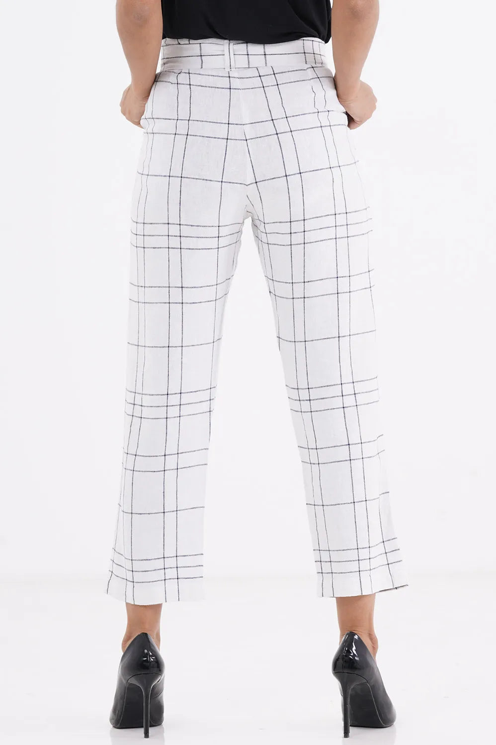Women's Trouser (White Check)