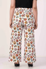 Women's Trouser (White Printed)