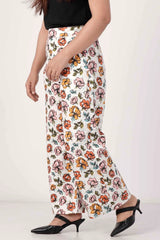 Women's Trouser (White Printed)